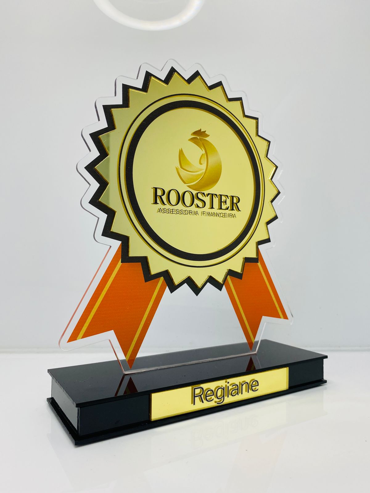 Troféu Acrílico Cristal com Relevo Espelhado e Impressão UV - FM TROFÉUS - Troféus e medalhas personalizados