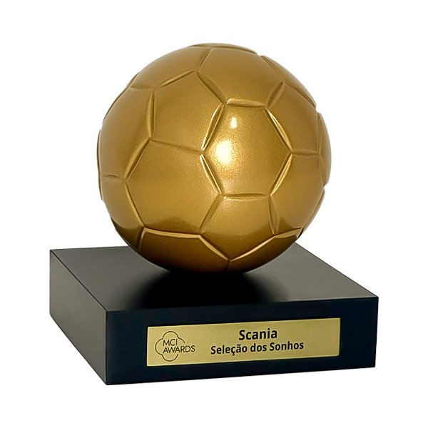 Troféu Bola de Futebol Tom Ouro
