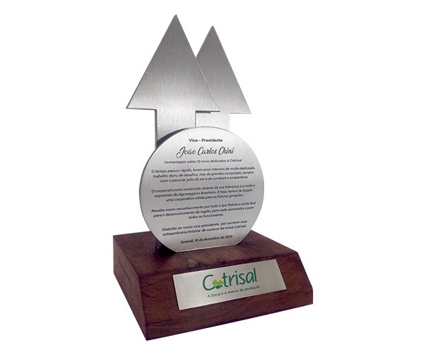 Troféu em Aluminio Homenagem Ao Presidente - Cotrisal