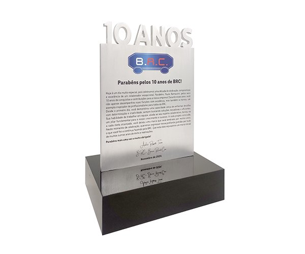 Troféu em Alumínio Tempo de Casa - BRC