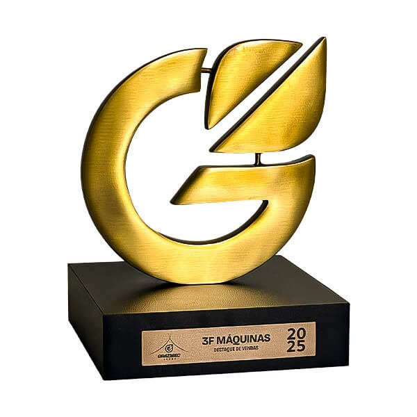 Troféu Latão Formato da Logomarca - Grazmec