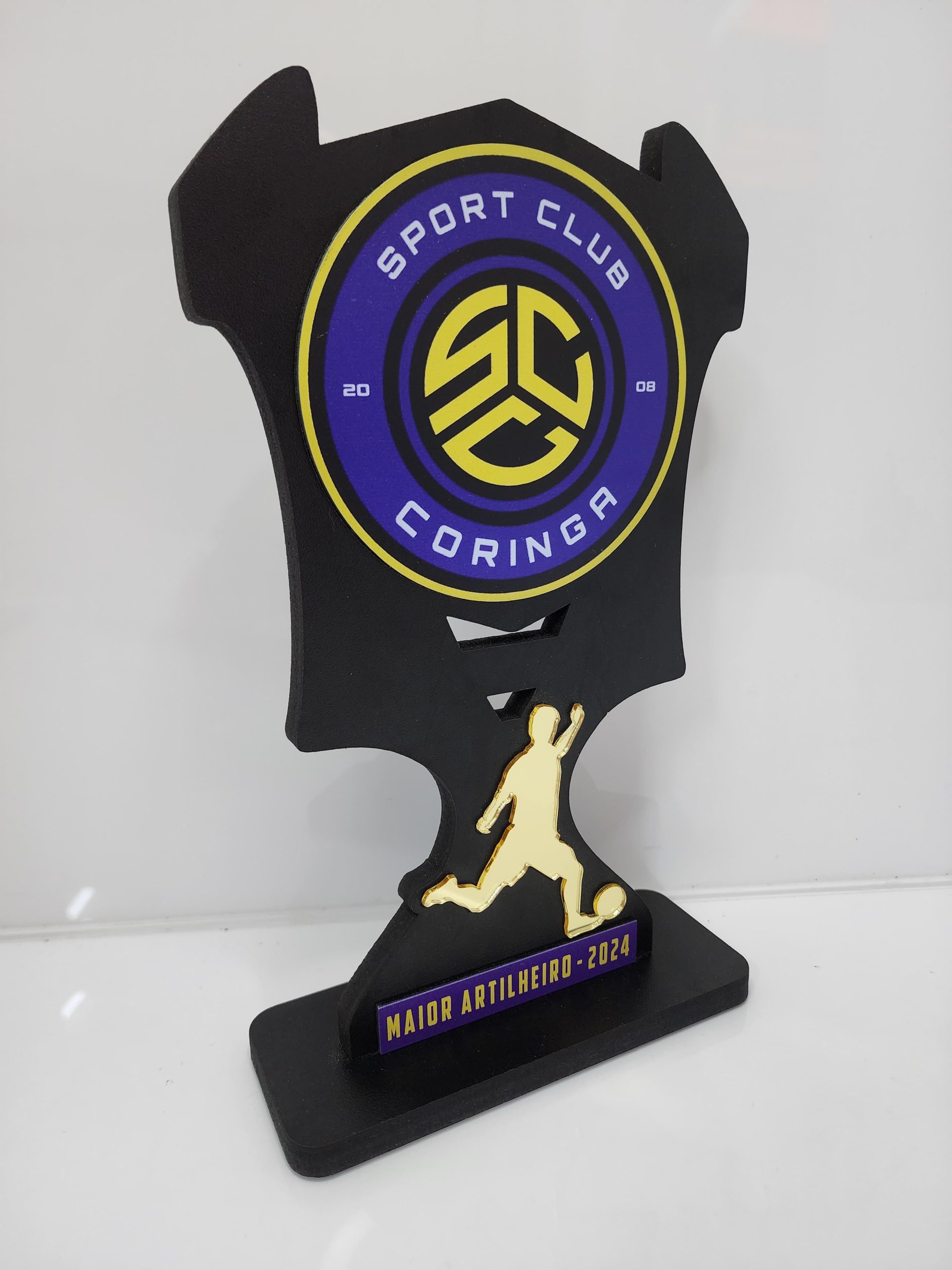Troféu MDF Preto Relevo Espelhado Impressão UV - FM TROFÉUS - Troféus e medalhas personalizados