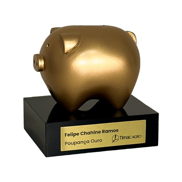 Troféu Porquinho - Poupança Ouro