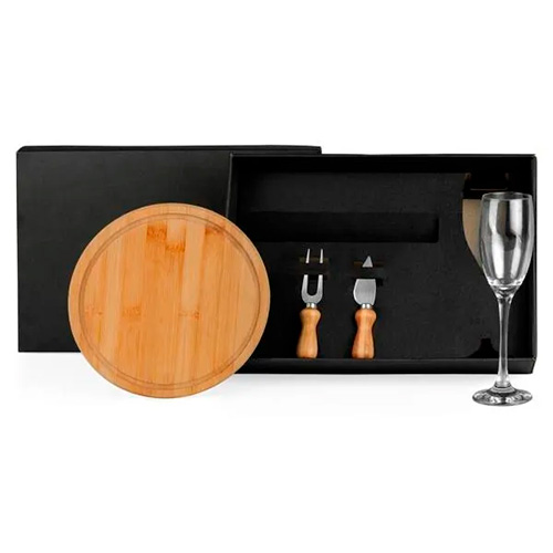 Utensílios para Tábuo de Frios com Taça Champagne Micahiah