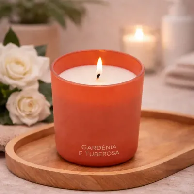 Vela aromática Gardênia personalizada 170g