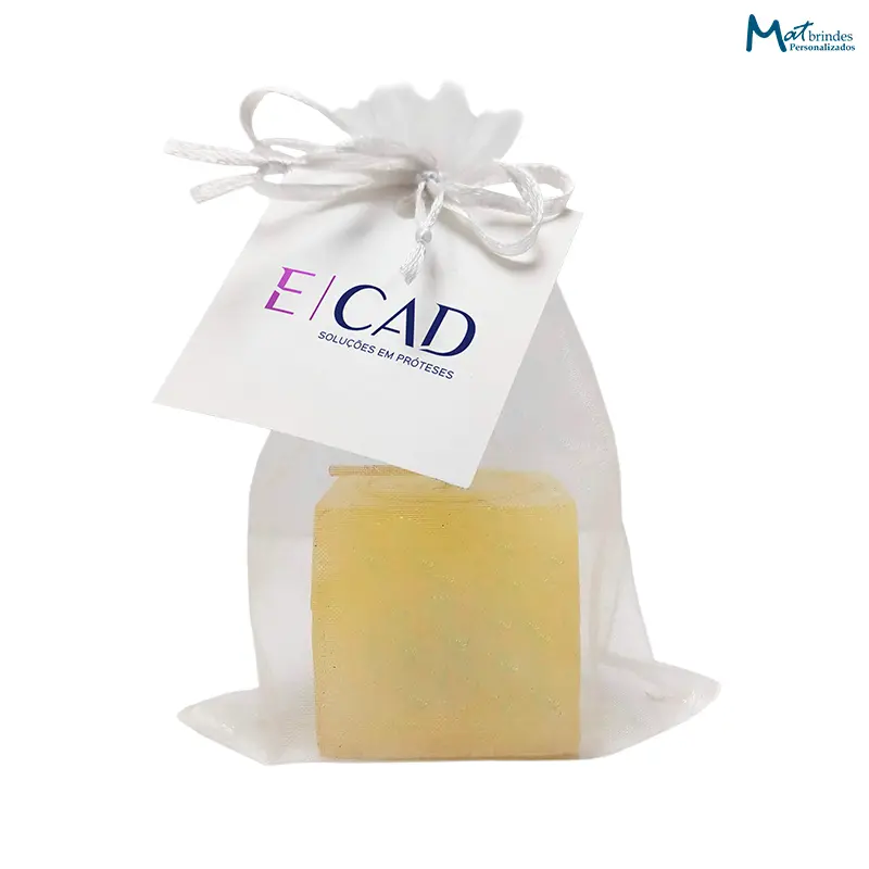 Vela Aromática Personalizada com Saquinho de Organza