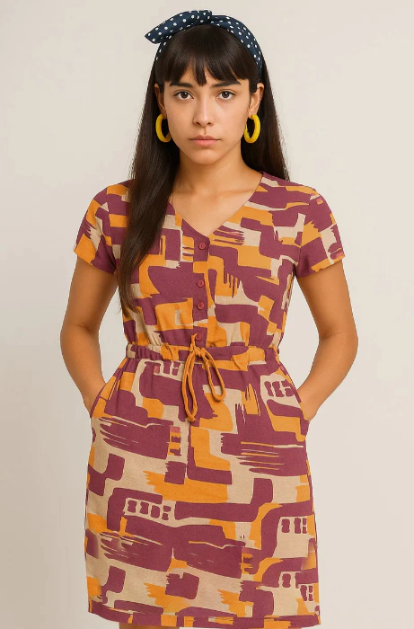 Vestido Midi Tubinho Com Bolso E Cordão - Pronta Entrega