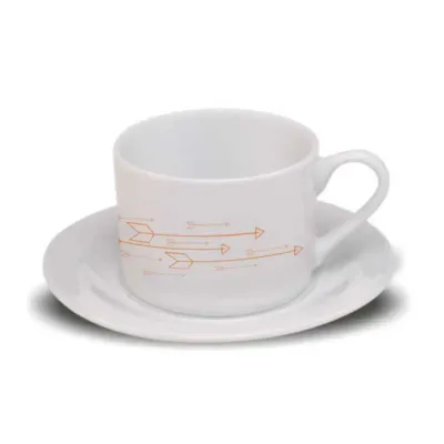 Xicara de Cha Com Pires Branca Reta 170ml
