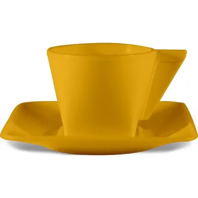 Xicara e Pires Amarelo 50ml Plastico