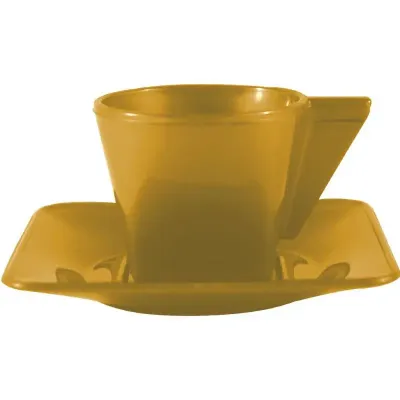 Xicara e Pires Dourado 50ml Plastico