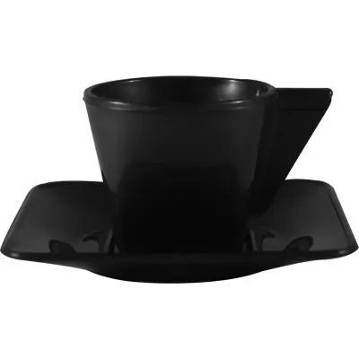 Xicara e Pires Preto 50ml Plastico